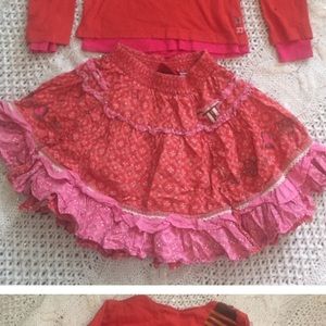 Oilily cotton shirt, fun twirling skirt!